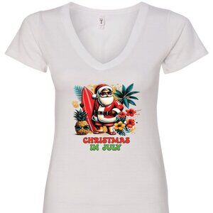 Christmas In July V-Neck T-Shirt | Many Colors